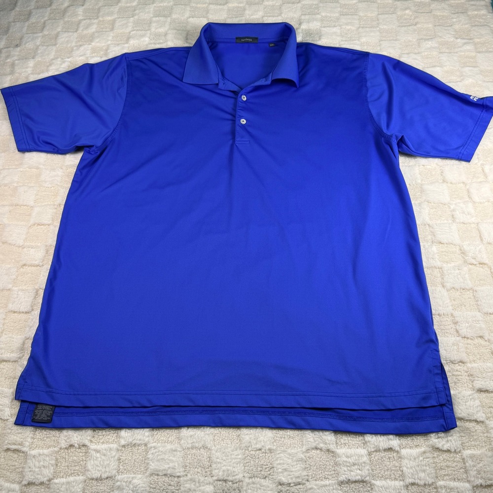 Turtleson Mens XXL Royal Blue Performance Golf Polo Prien Lake Four Ball Logo